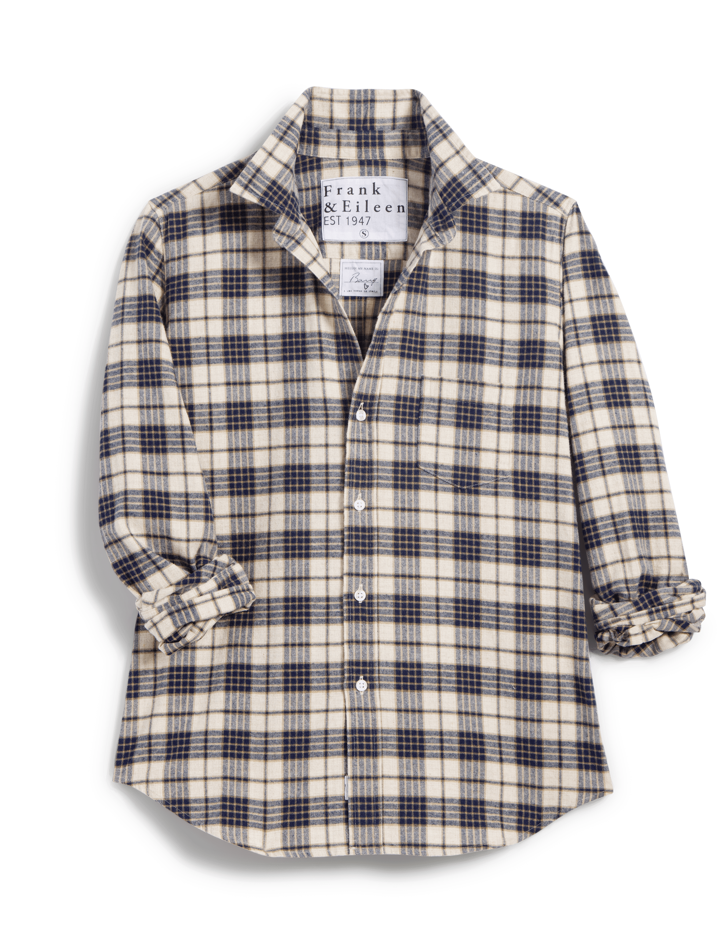 BARRY Heather Navy Plaid, Italian Flannel