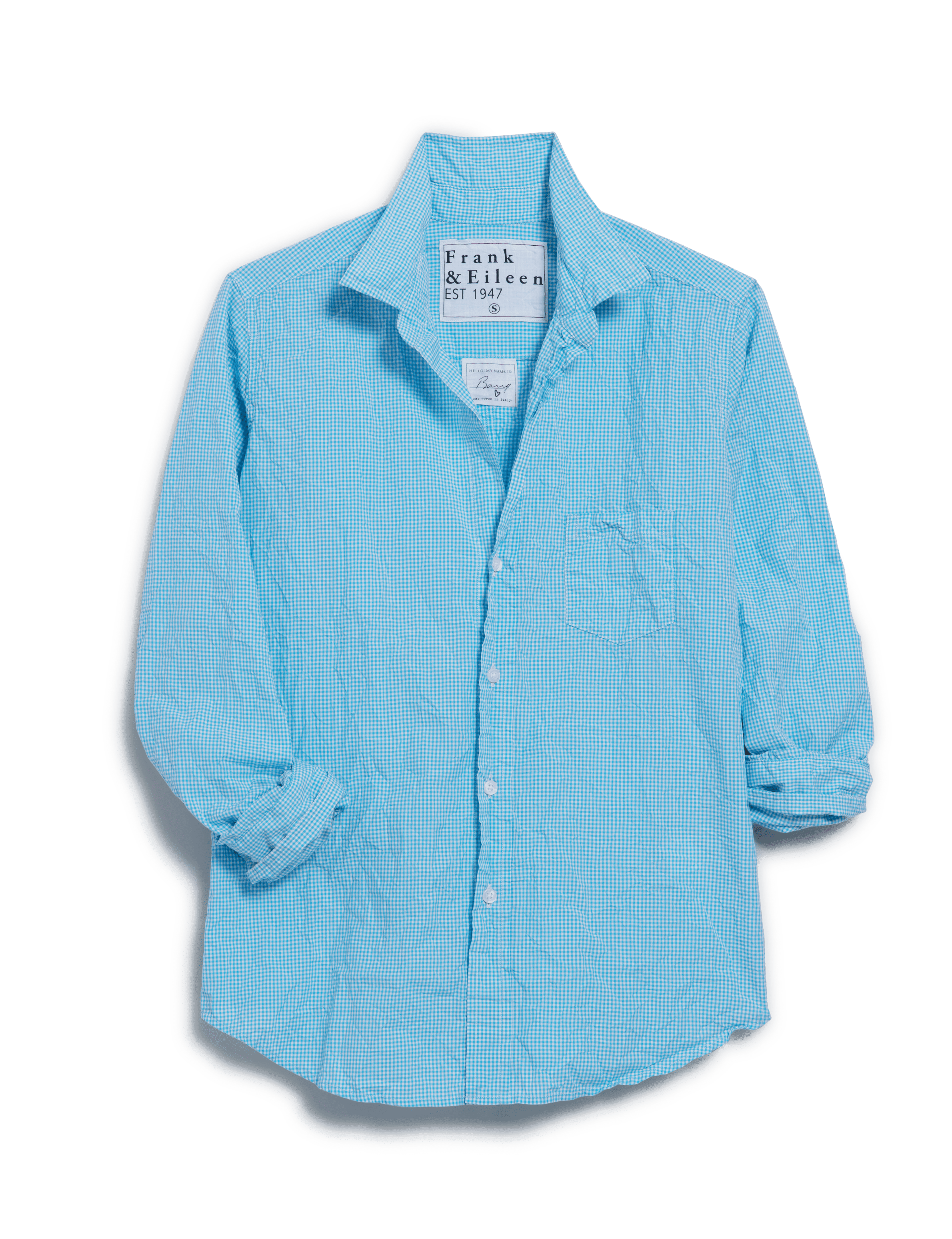 BARRY Gingham Blue, Signature Crinkle