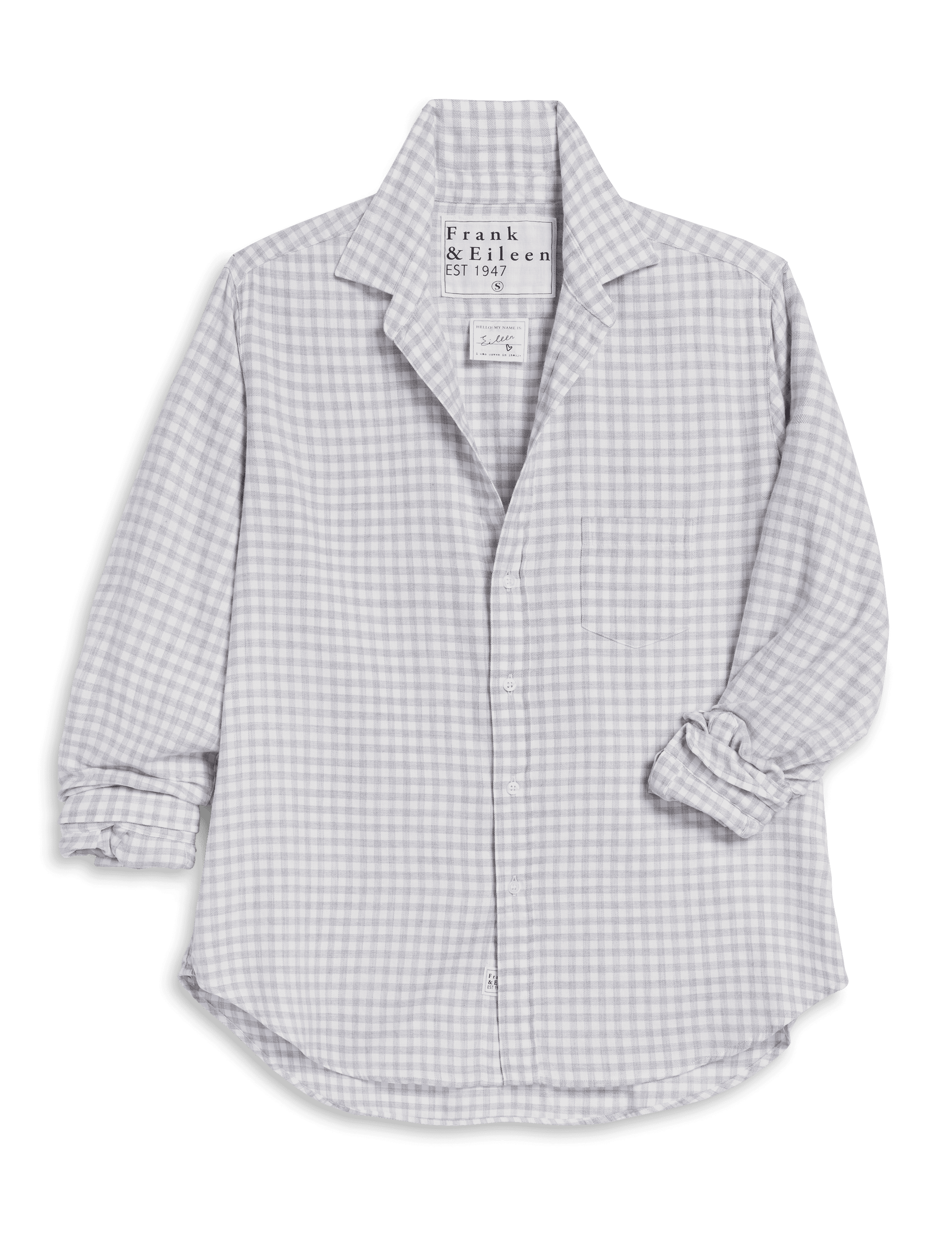 EILEEN Gray and White Check, Italian Flannel