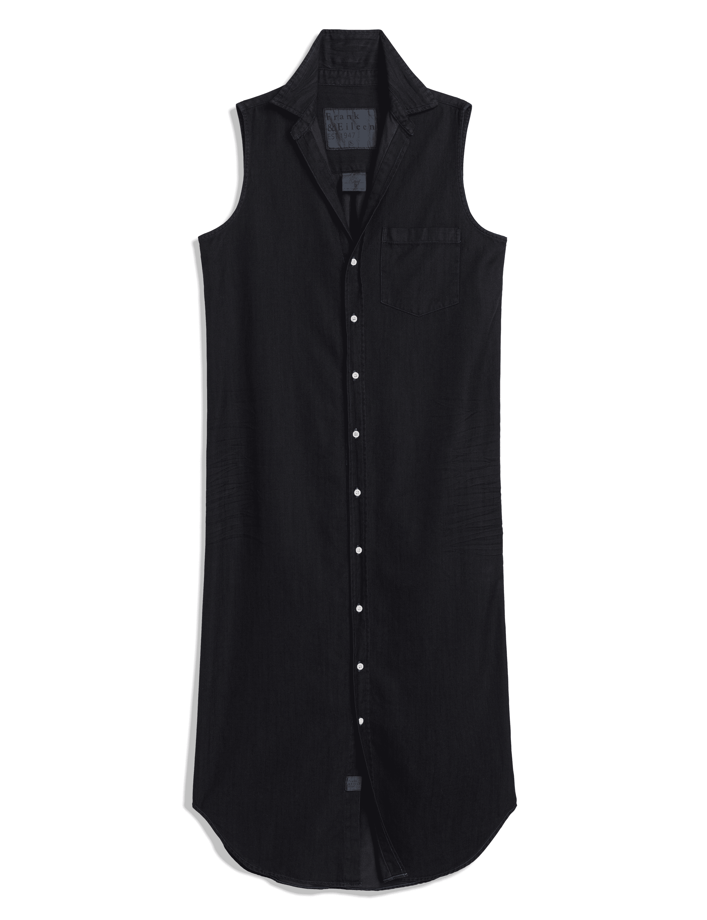 RORY SLEEVELESS Overdye Black Wash, Famous Denim