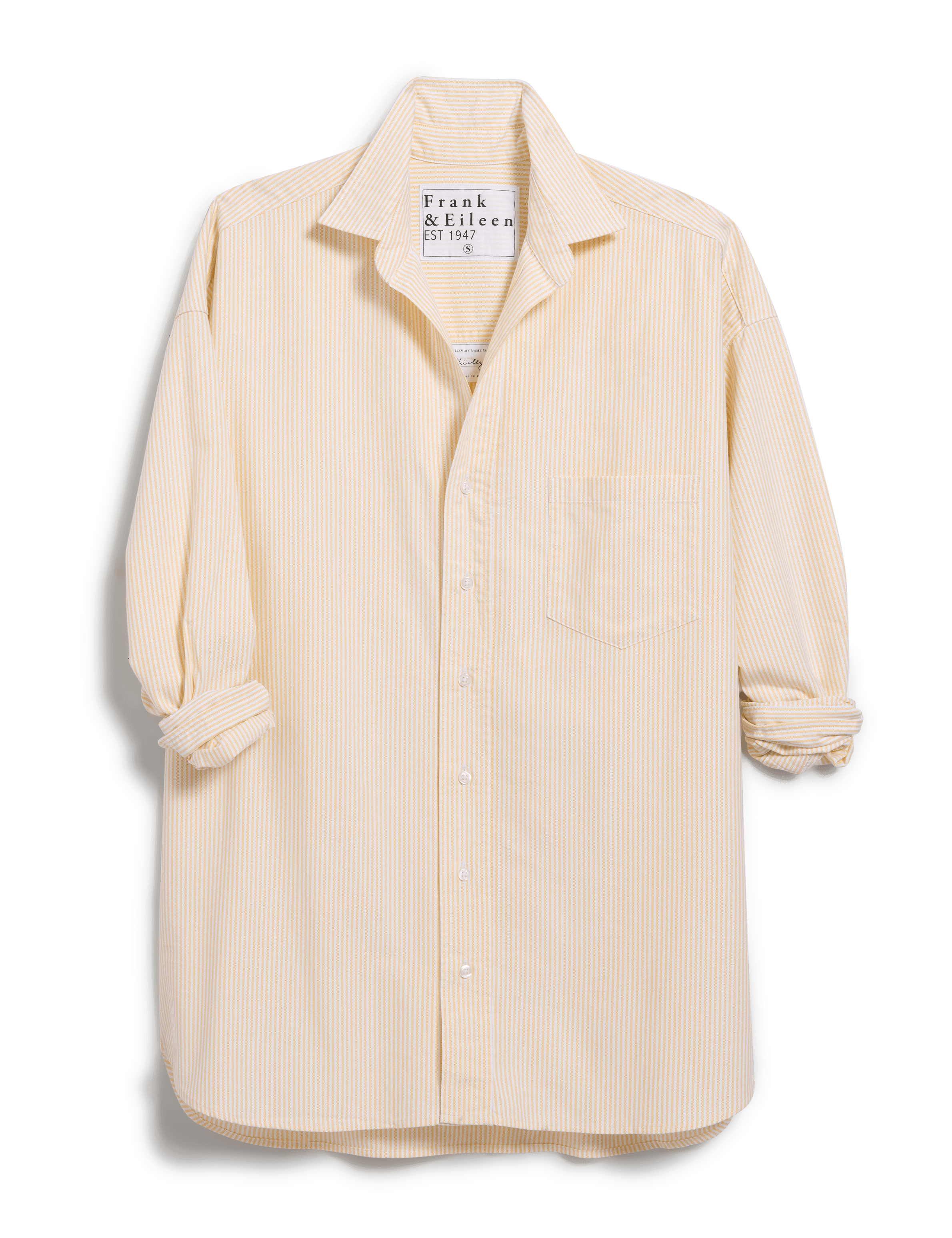 SHIRLEY Yellow Stripe, Italian Brushed Oxford