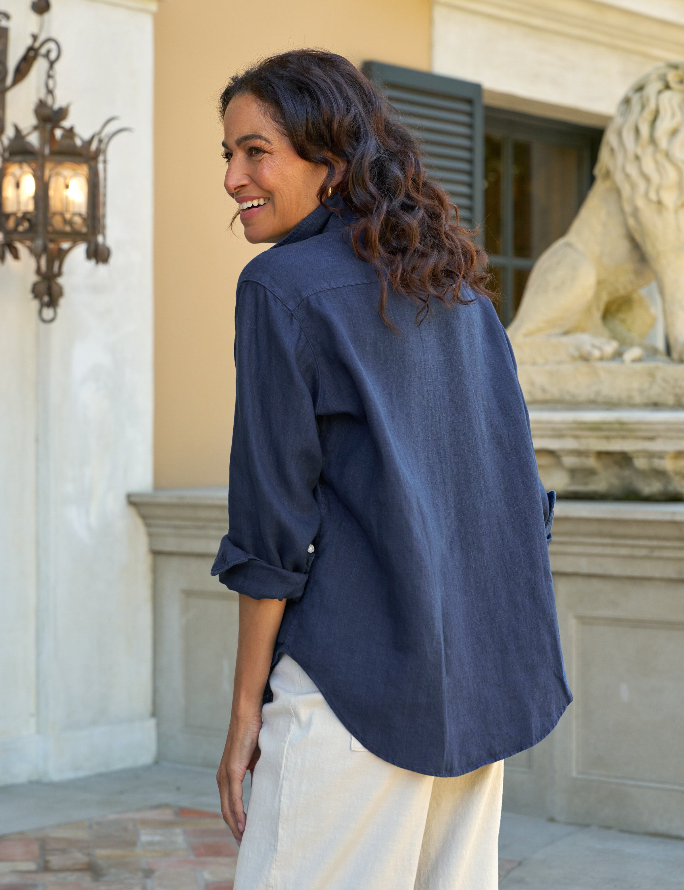 EILEEN Navy, Washed Linen