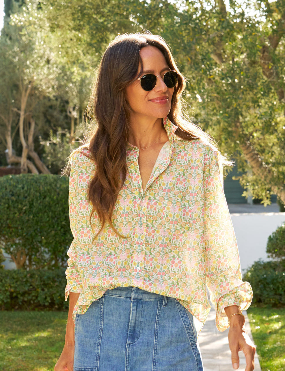 EILEEN Yellow and Pink Floral, Made with Liberty Fabric