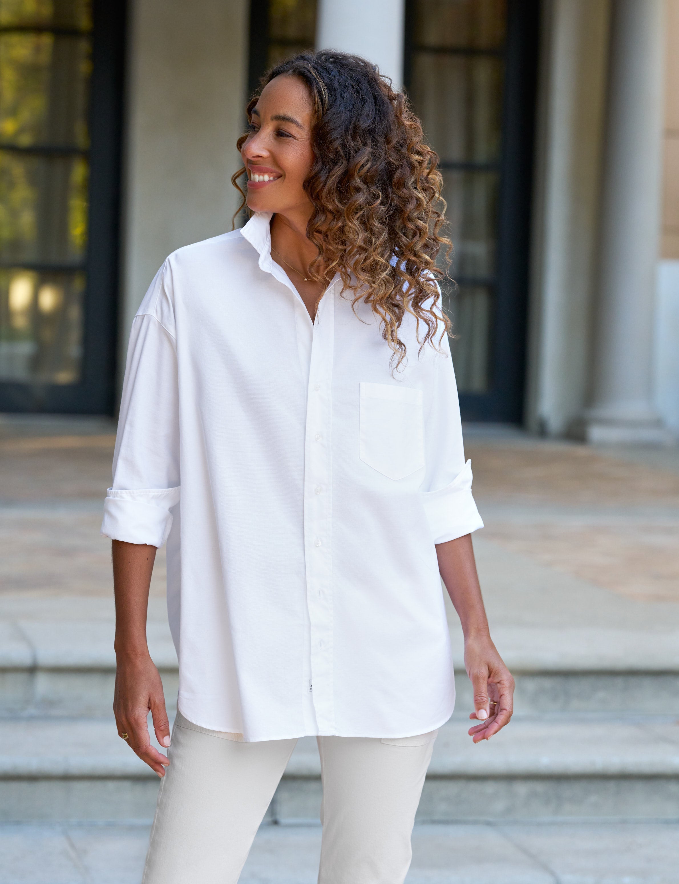 SHIRLEY White, Italian Brushed Oxford
