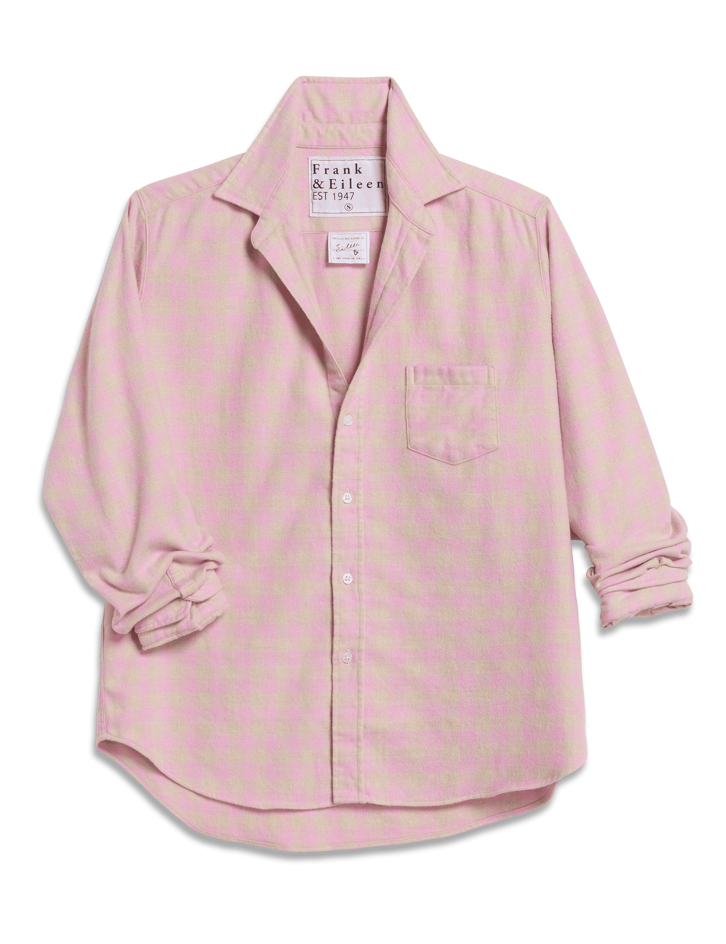 EILEEN Beige and Pink Check, Italian Flannel