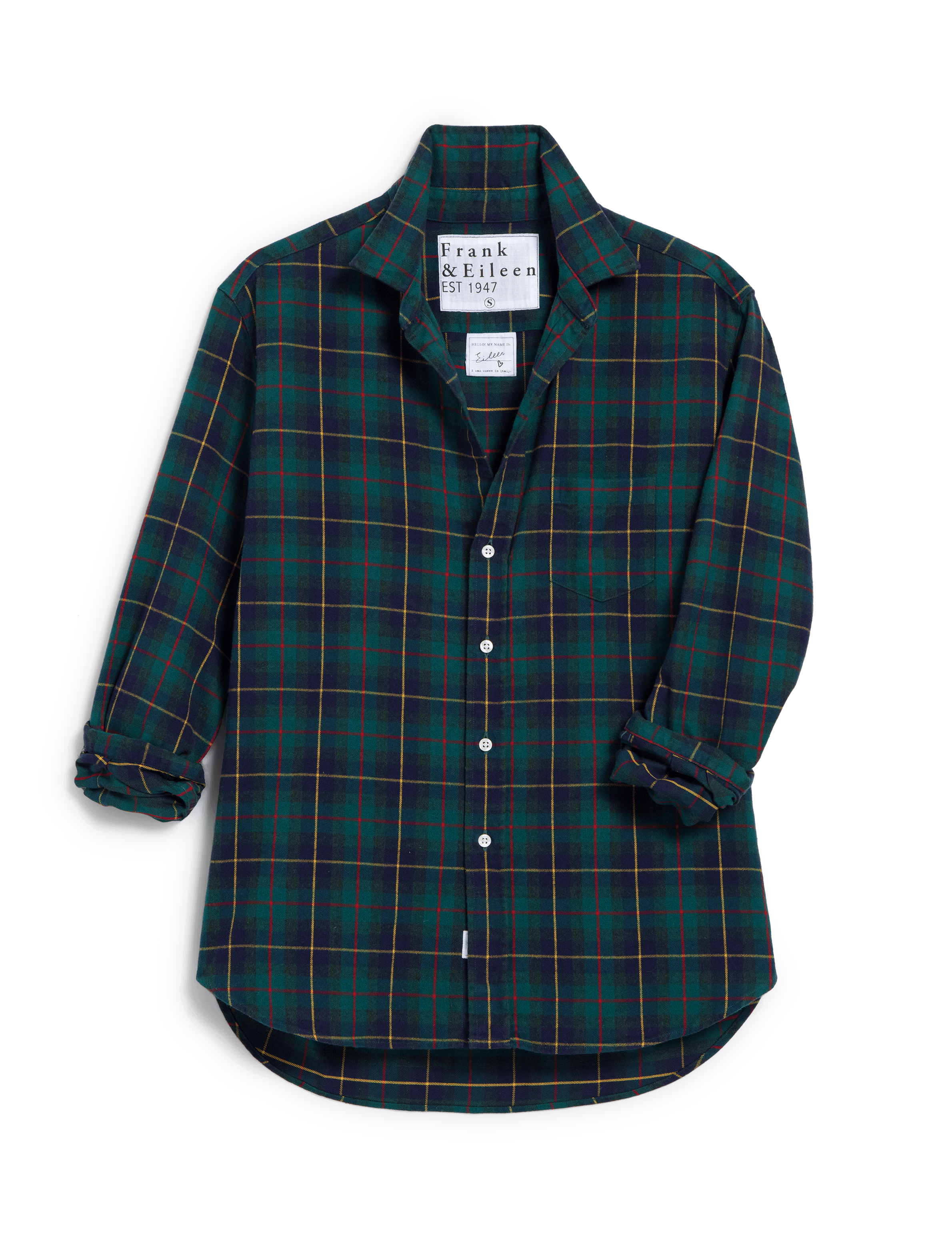 EILEEN Green and Yellow with Red Plaid, Flannel