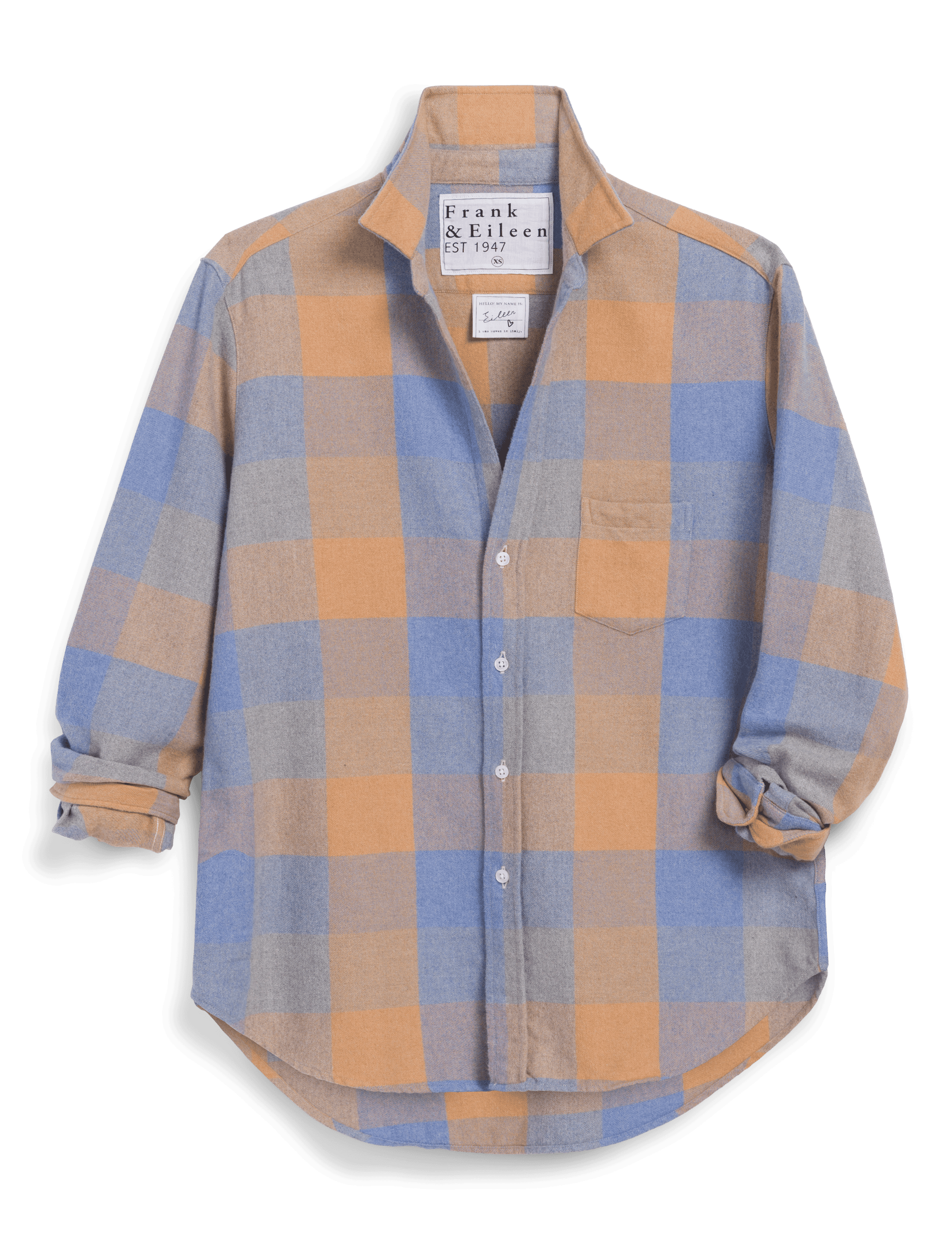 EILEEN Blue and Camel Check, Italian Flannel