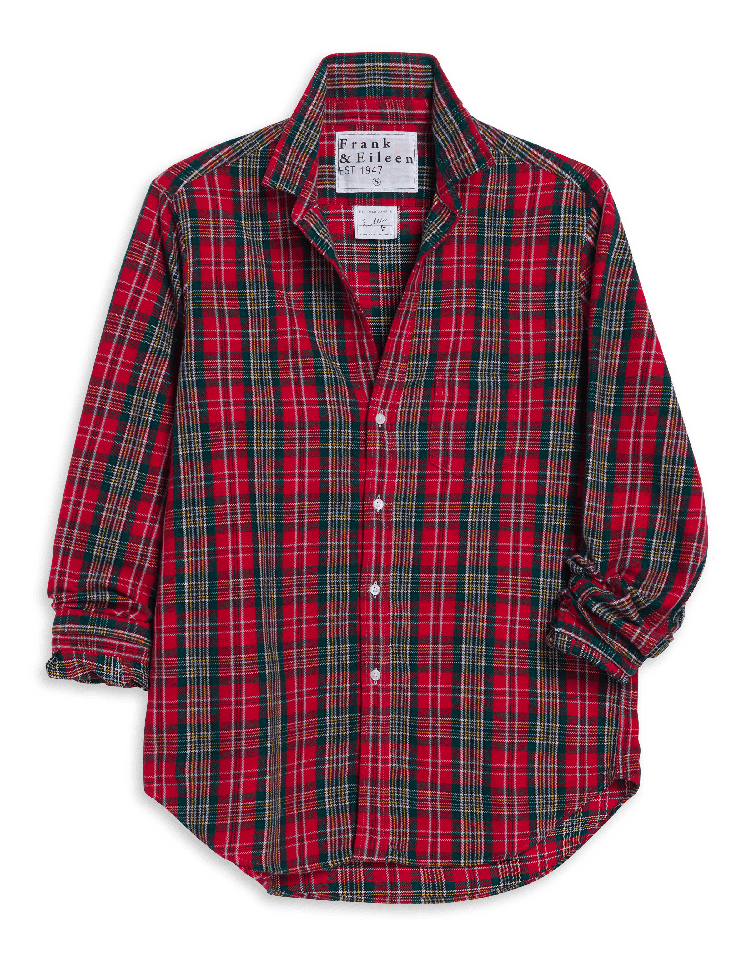 EILEEN Multicolor Red and Green Plaid, Italian Flannel