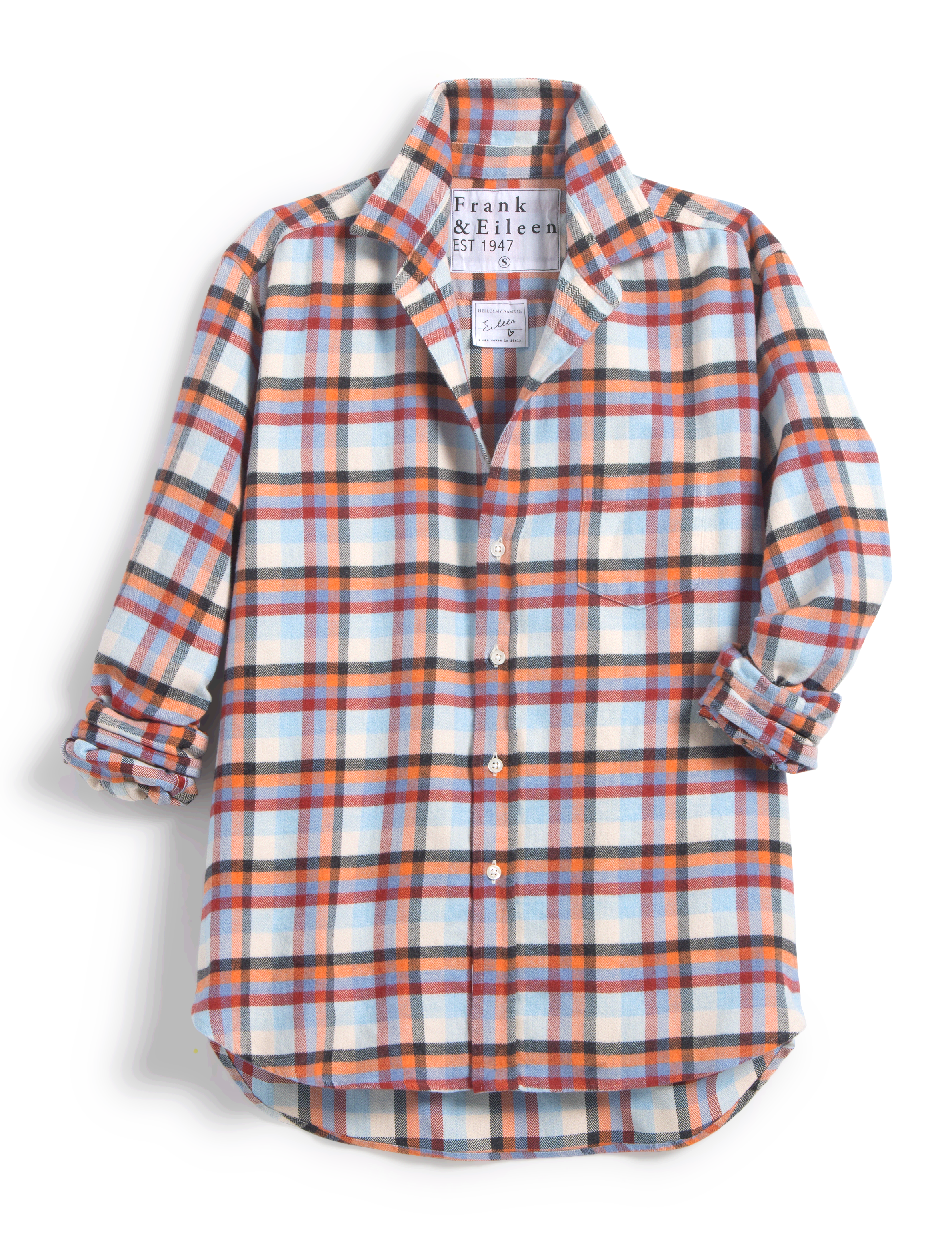 EILEEN Orange and Blue with Red Check, Flannel