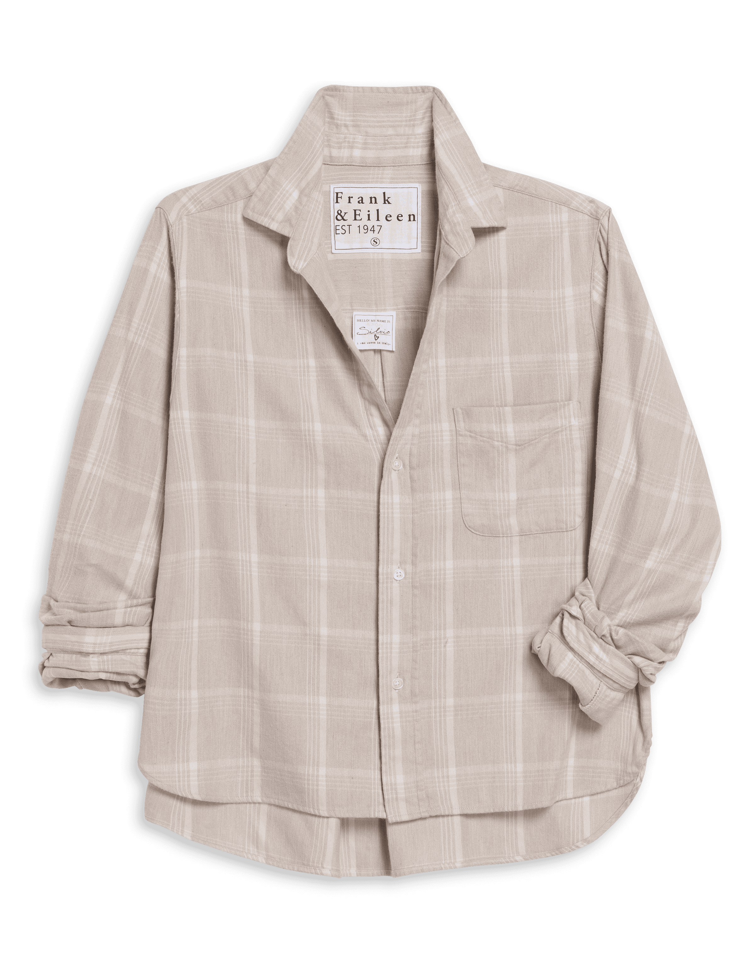 SILVIO Camel and Cream Plaid, Italian Flannel
