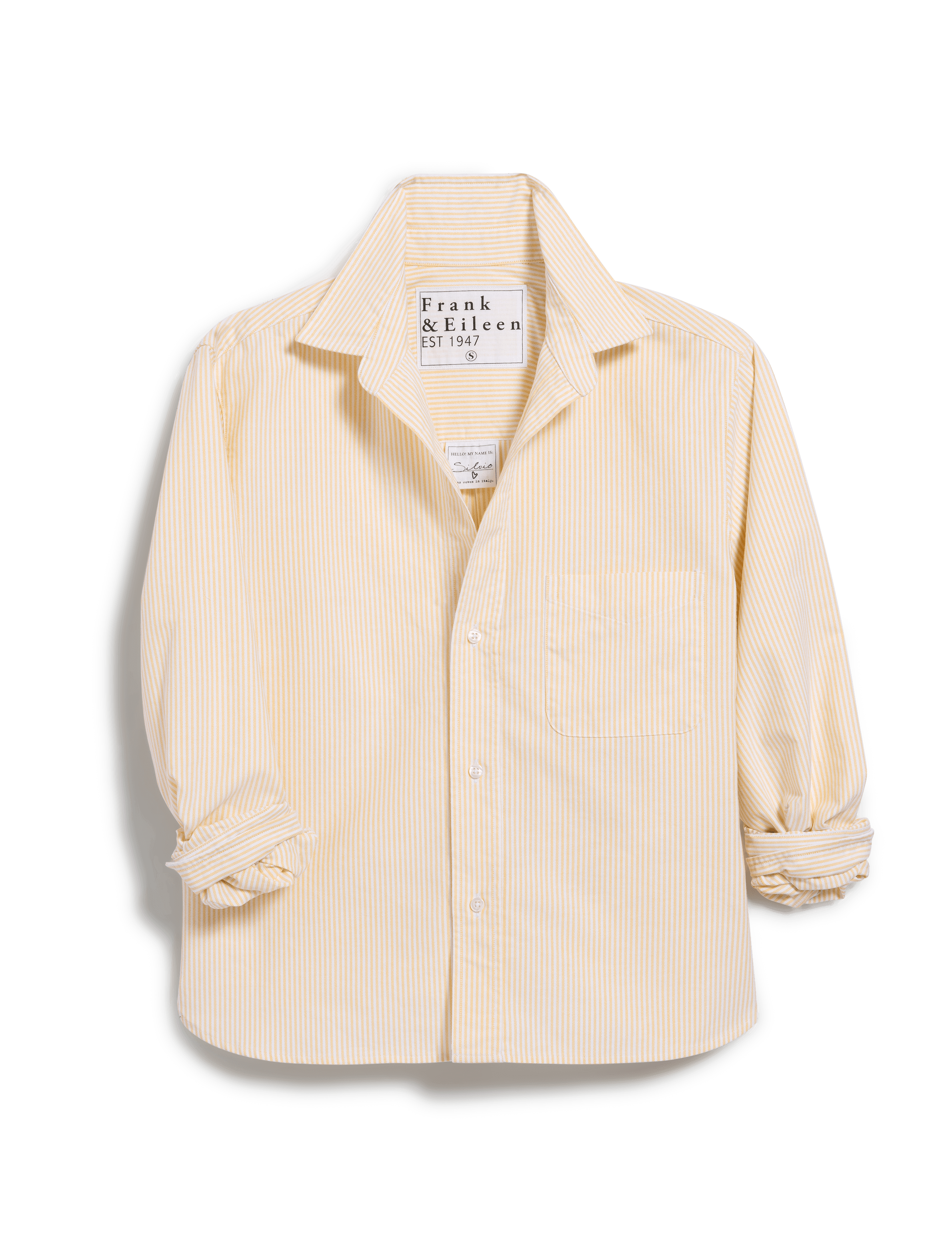 SILVIO Yellow Stripe, Italian Brushed Oxford