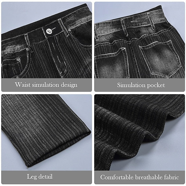 Women's Leggings Vintage Streetwear Casual Capris High Waist Plain Printing Comfy Soft Comfortable Stretchy Outdoor Street Blue Black Red Gray Summer Slim Fit