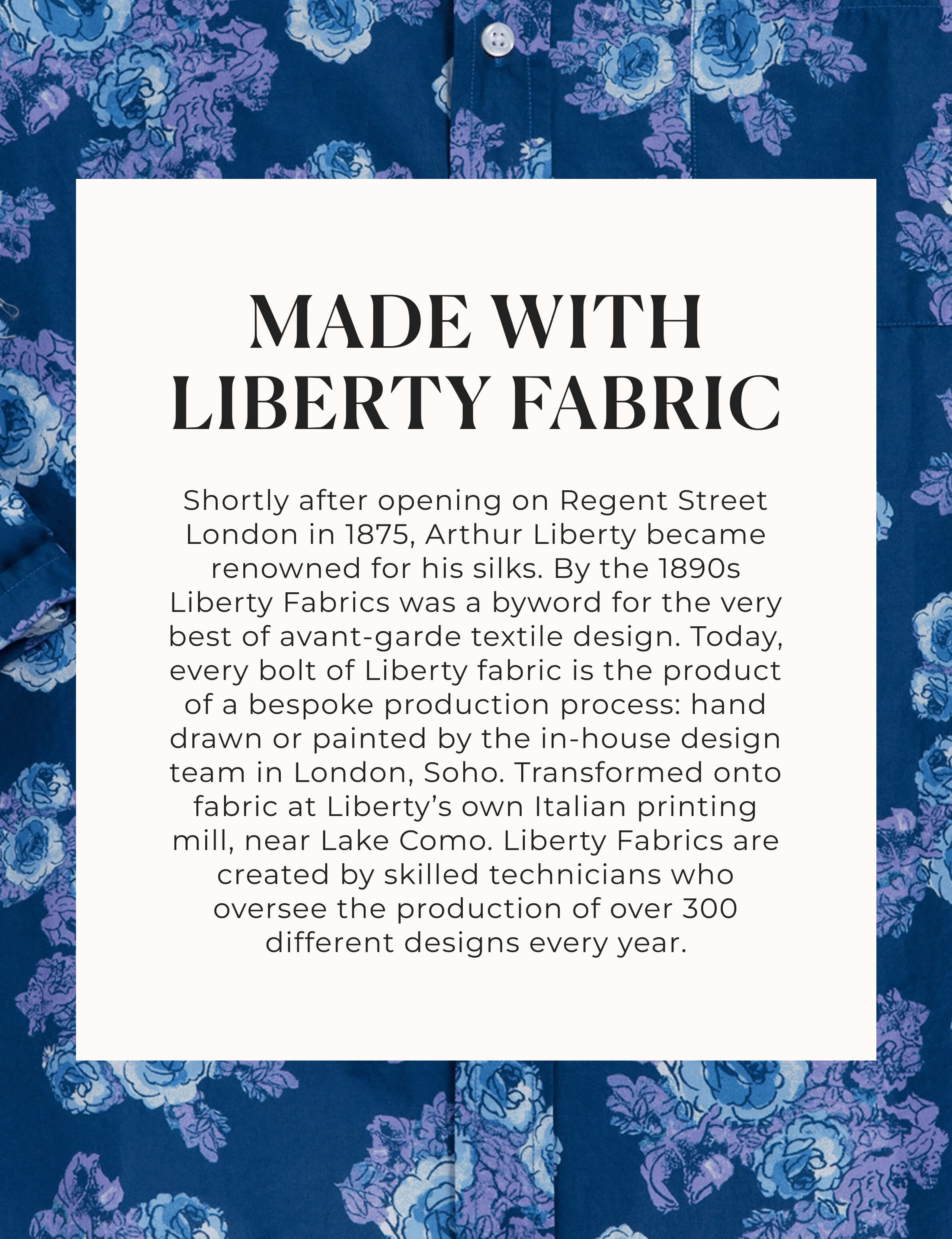 OONA Blue and Purple Floral, Made with Liberty Fabric