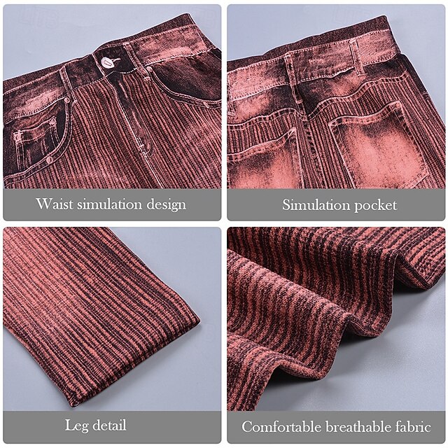 Women's Leggings Vintage Streetwear Casual Capris High Waist Plain Printing Comfy Soft Comfortable Stretchy Outdoor Street Blue Black Red Gray Summer Slim Fit