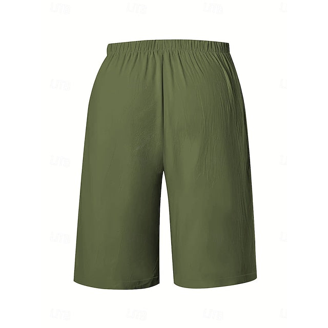 Women's Shorts Summer Shorts Bermuda shorts Beach Shorts Vacation Fashion Casual Knee Length High Waist Plain Drawstring Pocket Comfort Lightweight Soft Micro-elastic Outdoor Beach Holiday Blue Army
