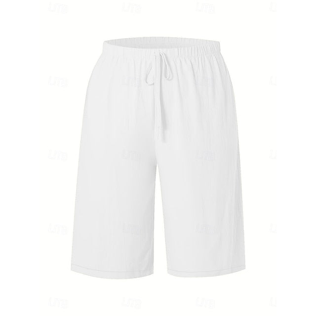 Women's Shorts Summer Shorts Bermuda shorts Beach Shorts Vacation Fashion Casual Knee Length High Waist Plain Drawstring Pocket Comfort Lightweight Soft Micro-elastic Outdoor Beach Holiday Blue Army