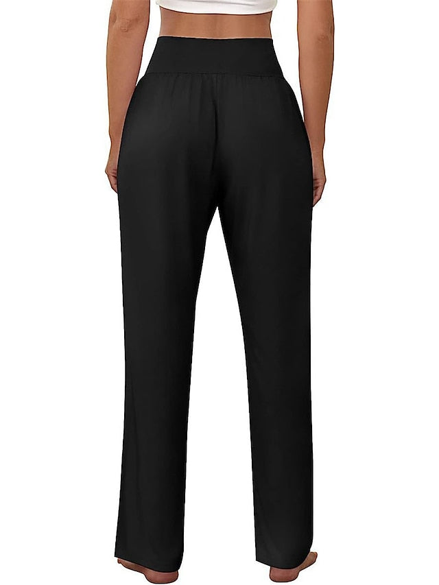 Women's Chinos Pants Trousers Active Simple Casual Full Length Mid Waist Plain Pocket Elastic Waist Breathability Soft Comfortable Micro-elastic Daily Running Yoga Dark Grey Black Pink Fall Winter